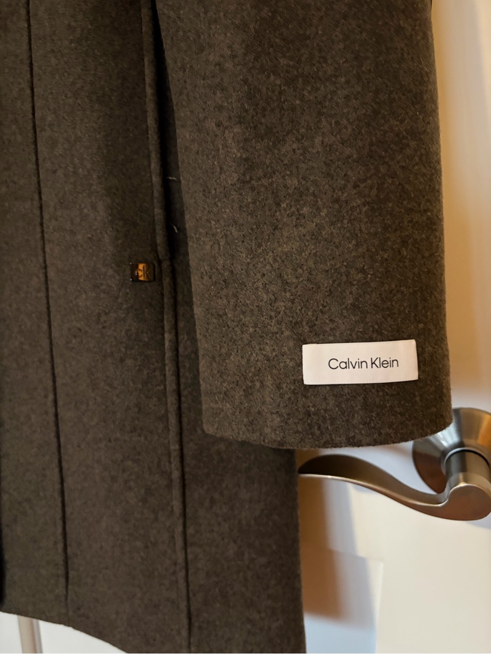 Calvin Klein Taupe-Brown Walker Coat - Picture 2 of 8